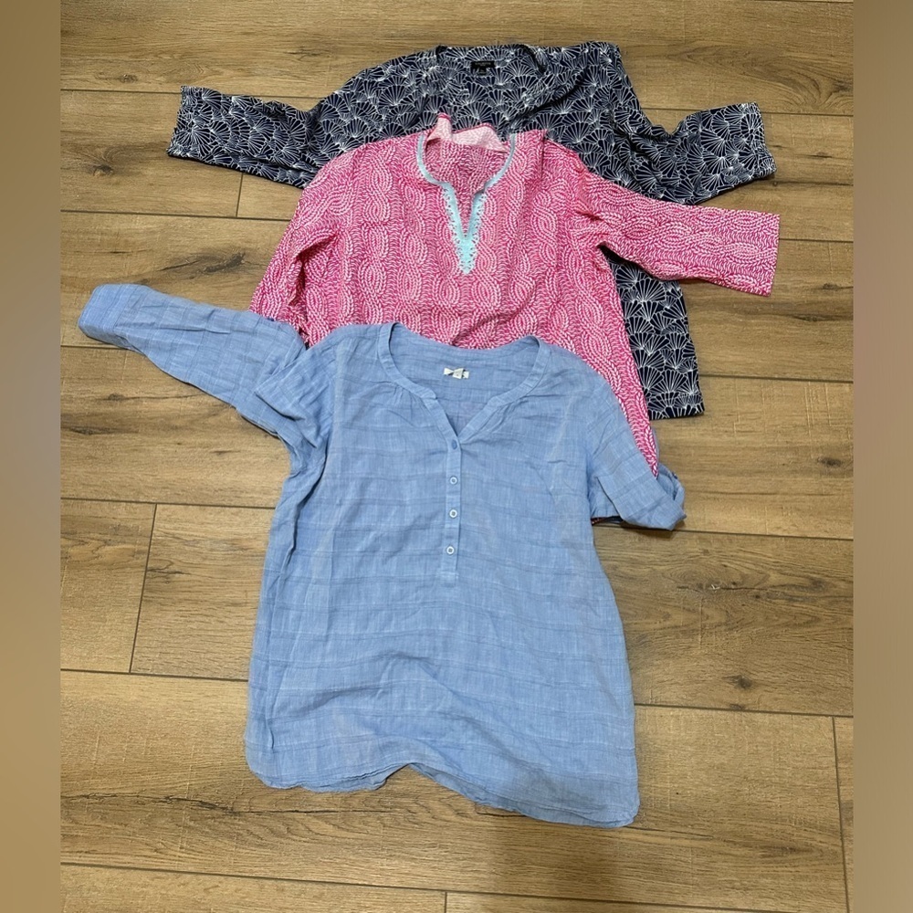 Bundle of 3 Talbots Summer Spring Tops Large Petite Classic Preppy Resort